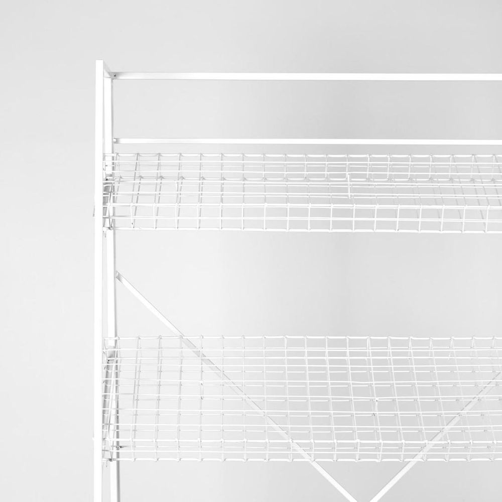 Metal Flower Rack With 4 Shelves White