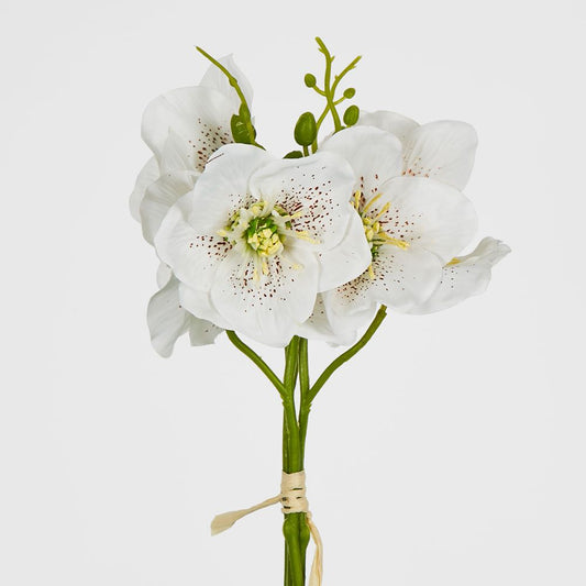 White Christmas Rose Bouquet 31Cm