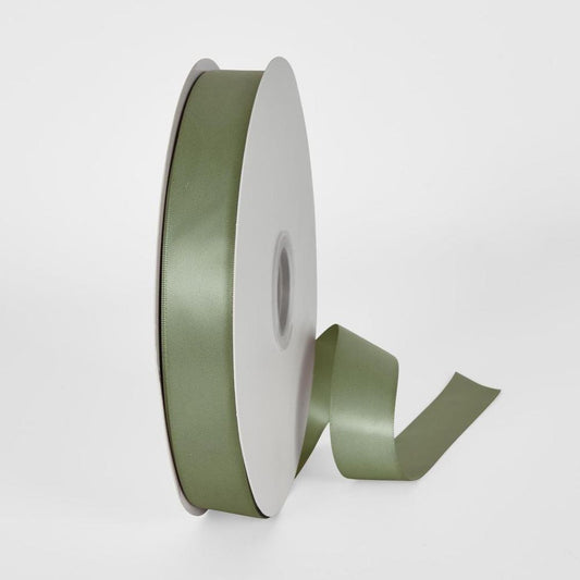 Sage Green Double Sided Satin Ribbon 25Mm 100Yards - P577
