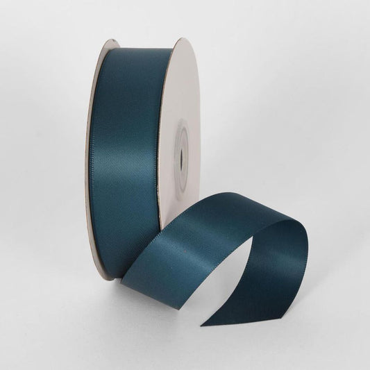 Teal 22.86M - 25Mm Double Sided Satin Ribbon P347