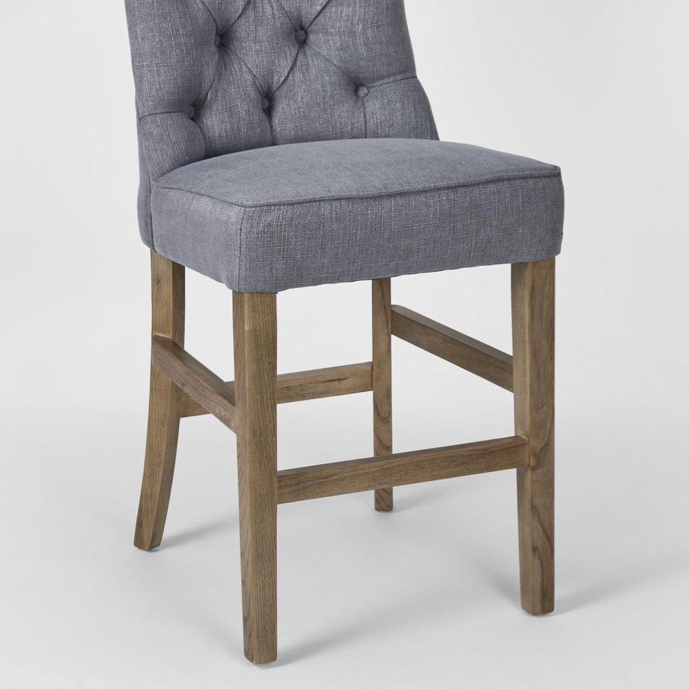 Storm Grey Counter Chair With Buttons