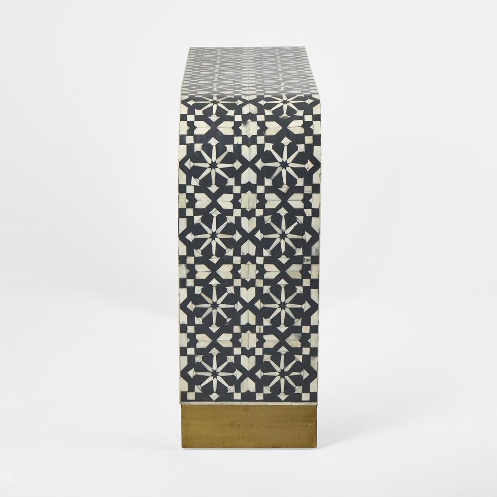Adina Bone Inlay Console Table Grey/White