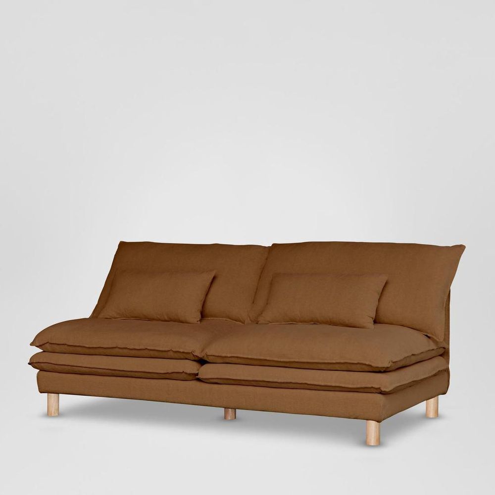 Aura 2Str No Arms Sofa Base With Cover Brown