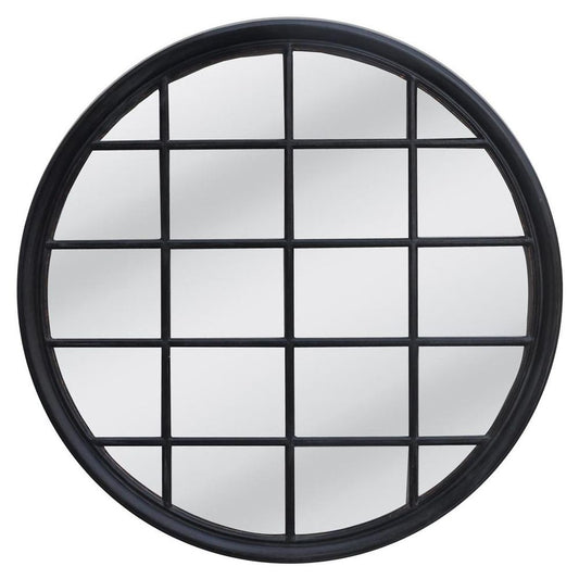 Hamptons Round Mirror 1.2X1.2M Black