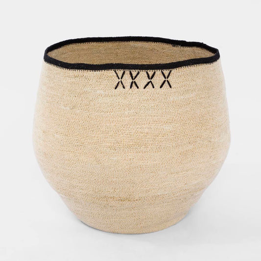 Cross Woven Basket Natural & Black