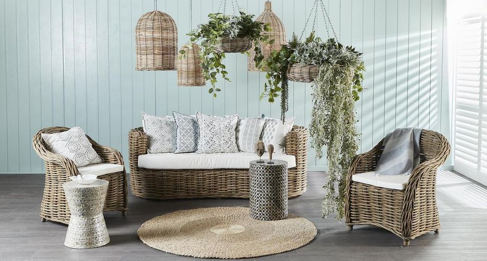 Elda Rattan Hanging Basket Small Natural