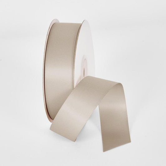 Taupe 25Mm Double Sided Satin Ribbon 25 Yards - P823