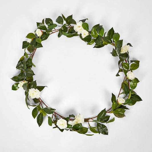 White Camellia Garland 6Ft