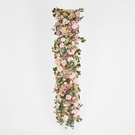 Flower Table Runner Light Pink