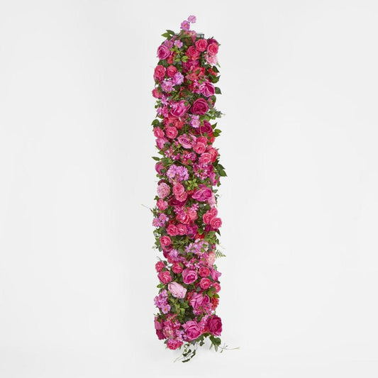 Fuchsia Hot Pink Rose Camelia Blossom Flower Runner 45X200Cm