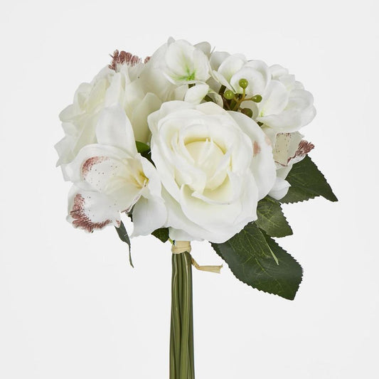 White Rose Hydrangea And Cymbidium Orchid Bouquet