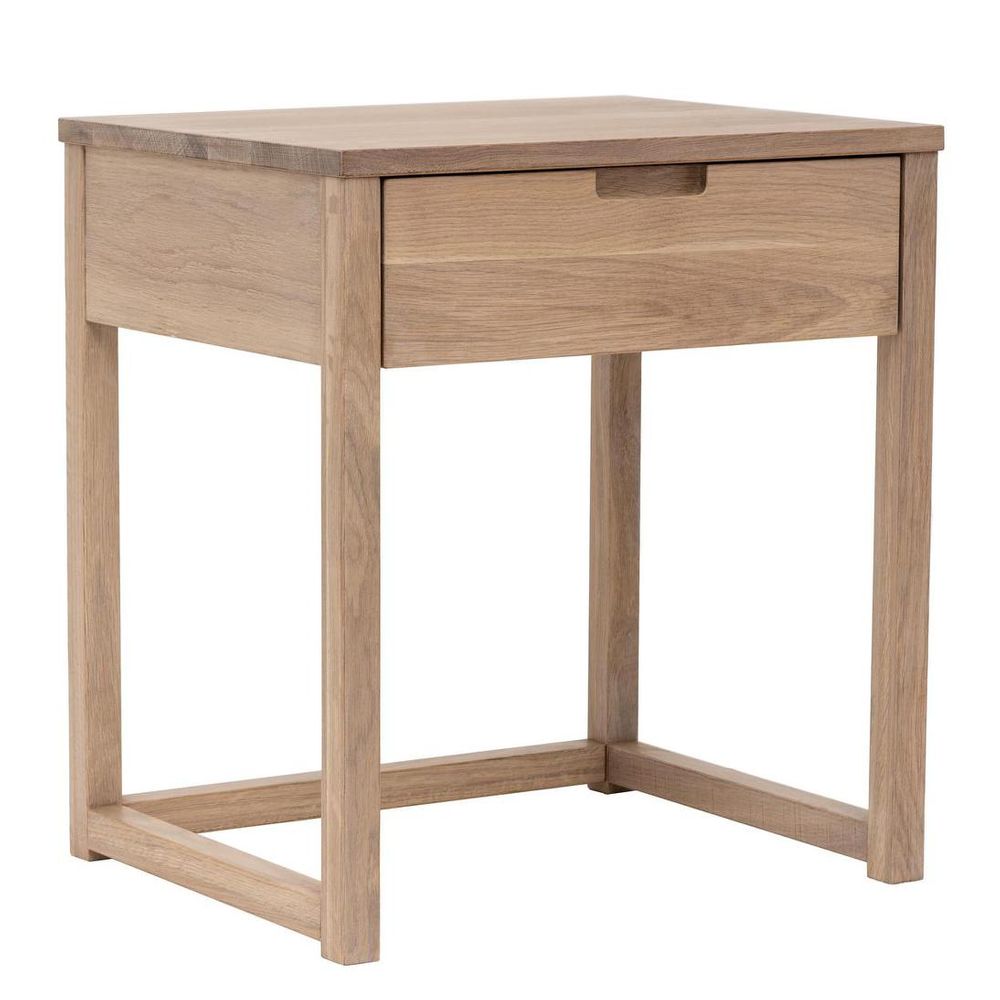 Oslo Oak 1 Draw Bedside Table White Washfinish