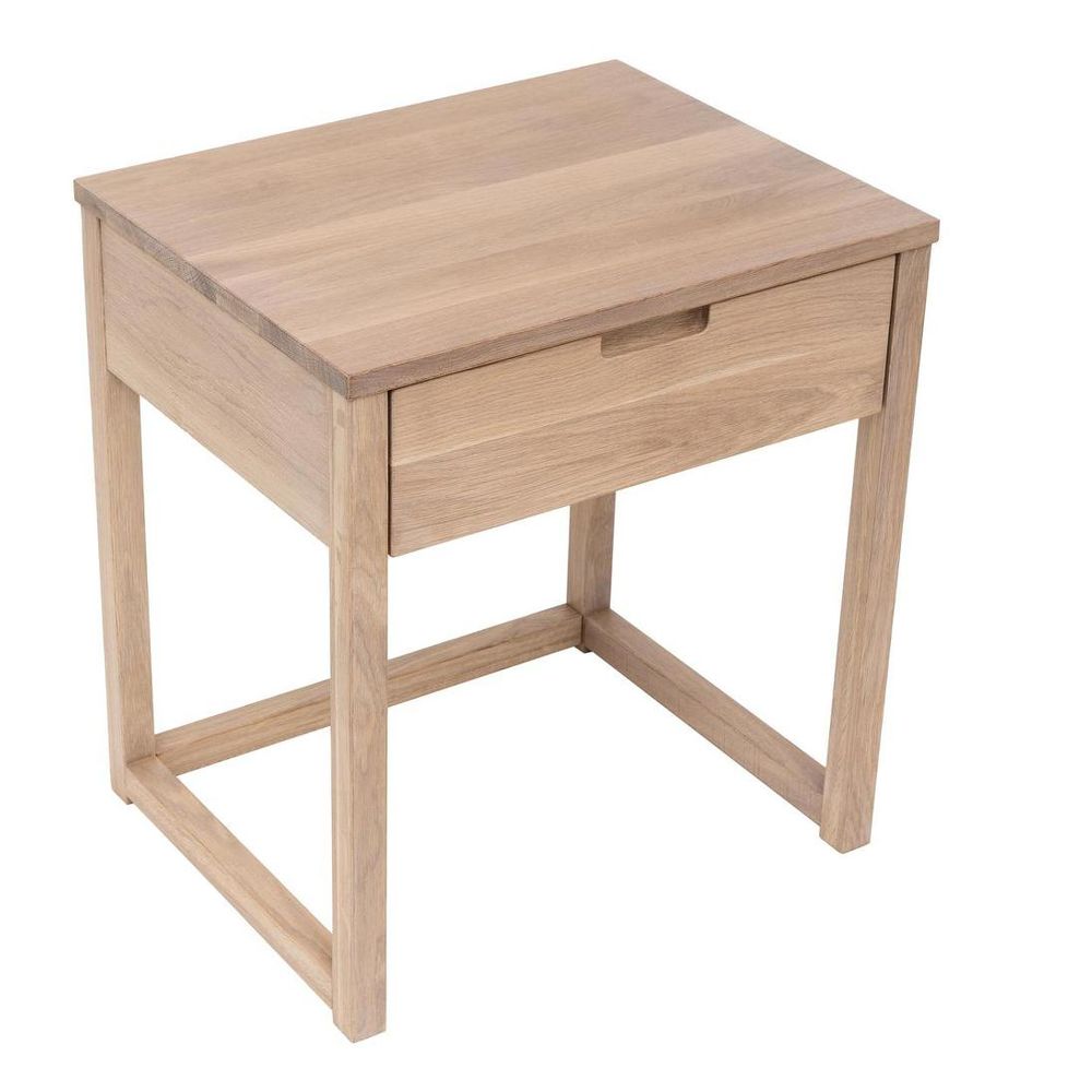 Oslo Oak 1 Draw Bedside Table White Washfinish