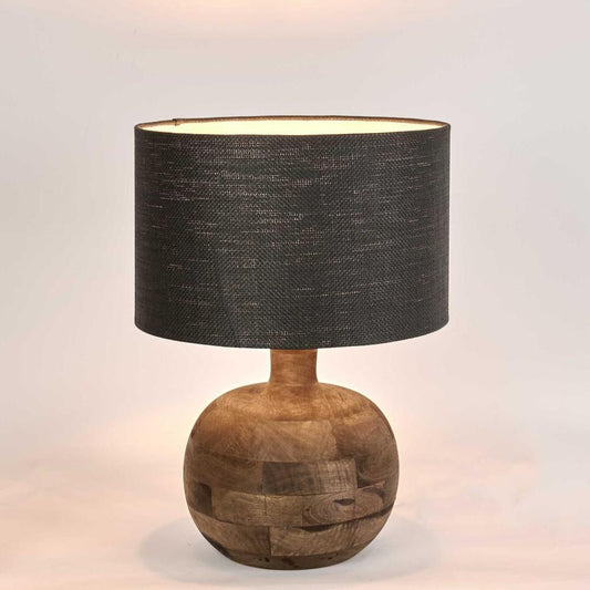 Arum Timber Table Lamp Black Shade
