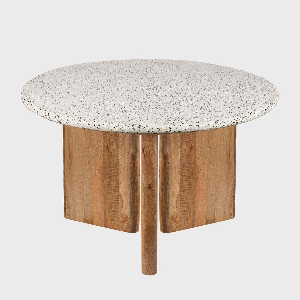 Bonnie Terrazzo Dining Table White/Natural Base