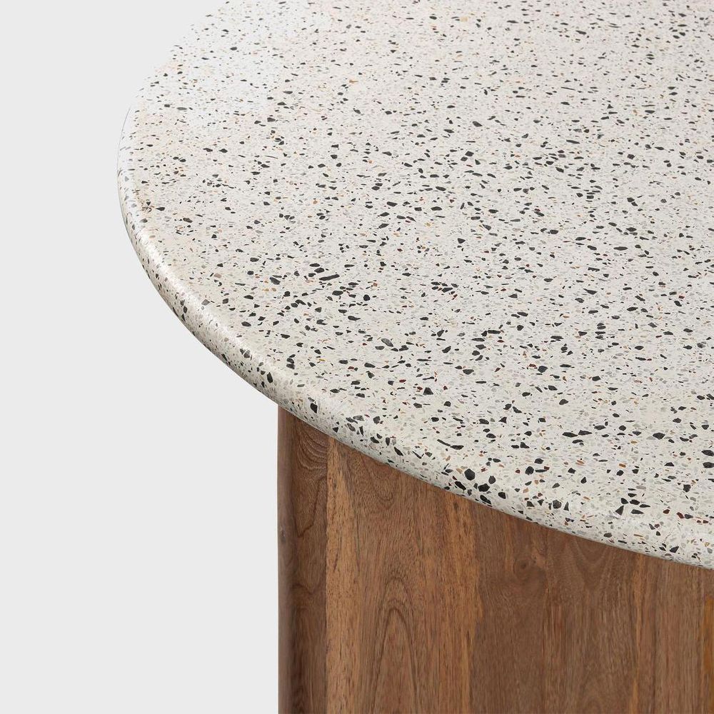 Bonnie Terrazzo Dining Table White/Natural Base