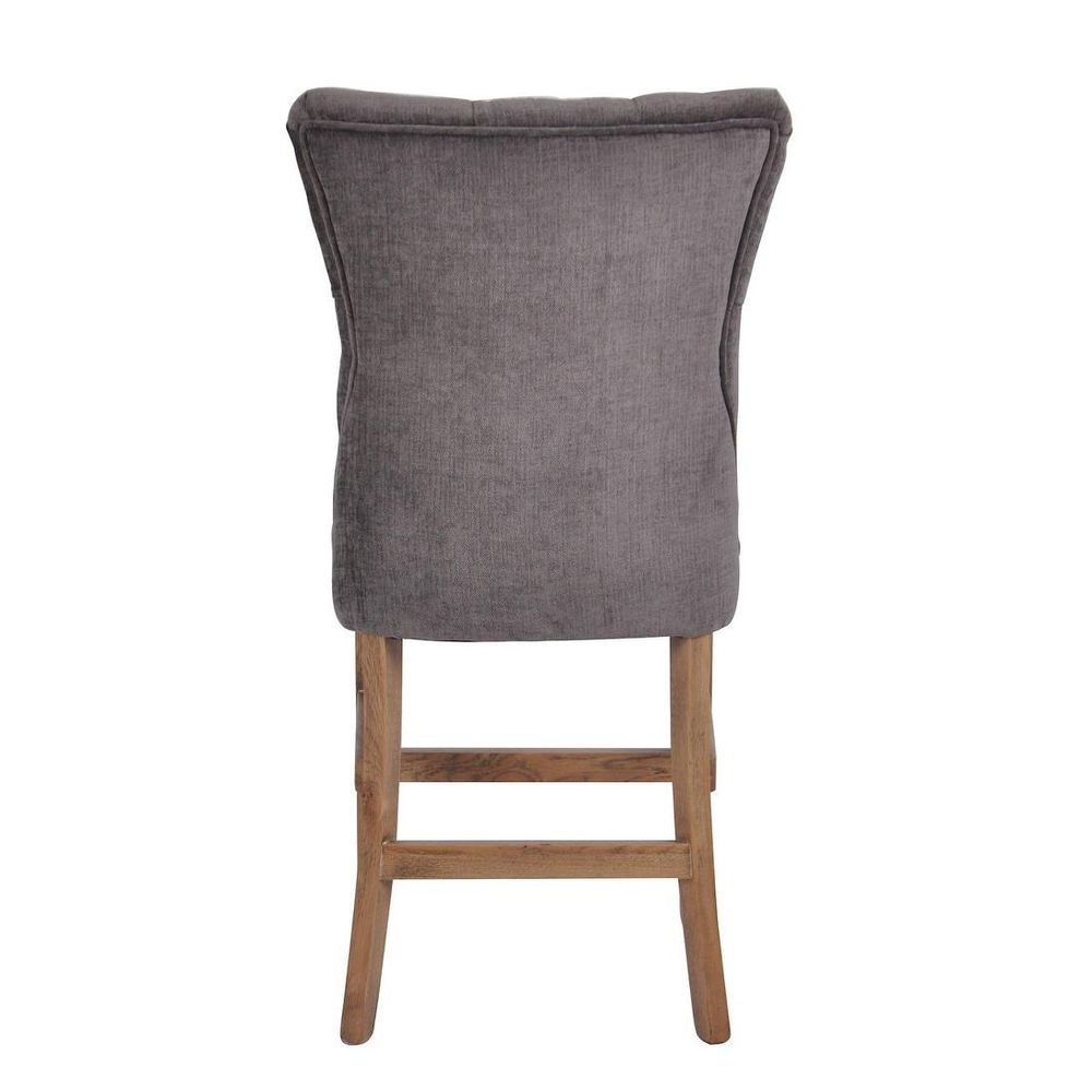 Silver Grey Counter Stool With Buttons