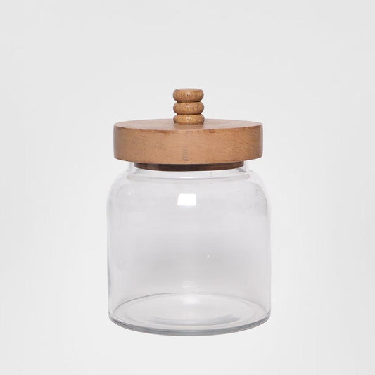 Mini Glass Jar With Wood Lid