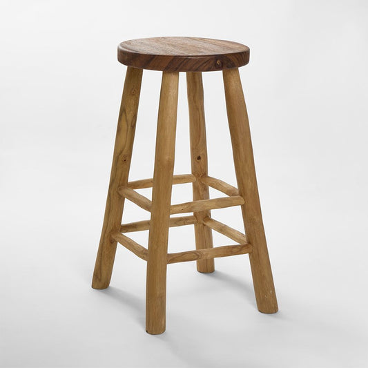 Teak Stool Lacquered Medium