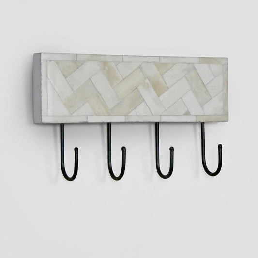 Vada Bone Inlay White Wall Hooks