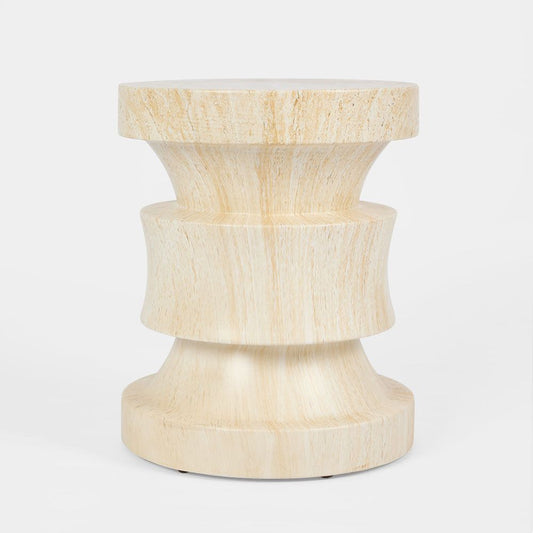 Rook Side Table Travertine Look