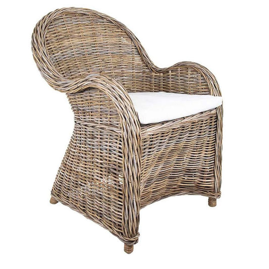 Long Island Wicker Chair With Cushion - Outdoor Under-Cover