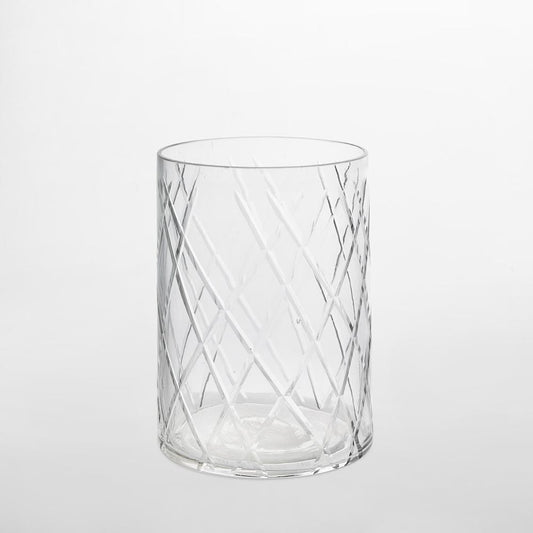 Asscher Hand Cut Cylinder Vase Sml