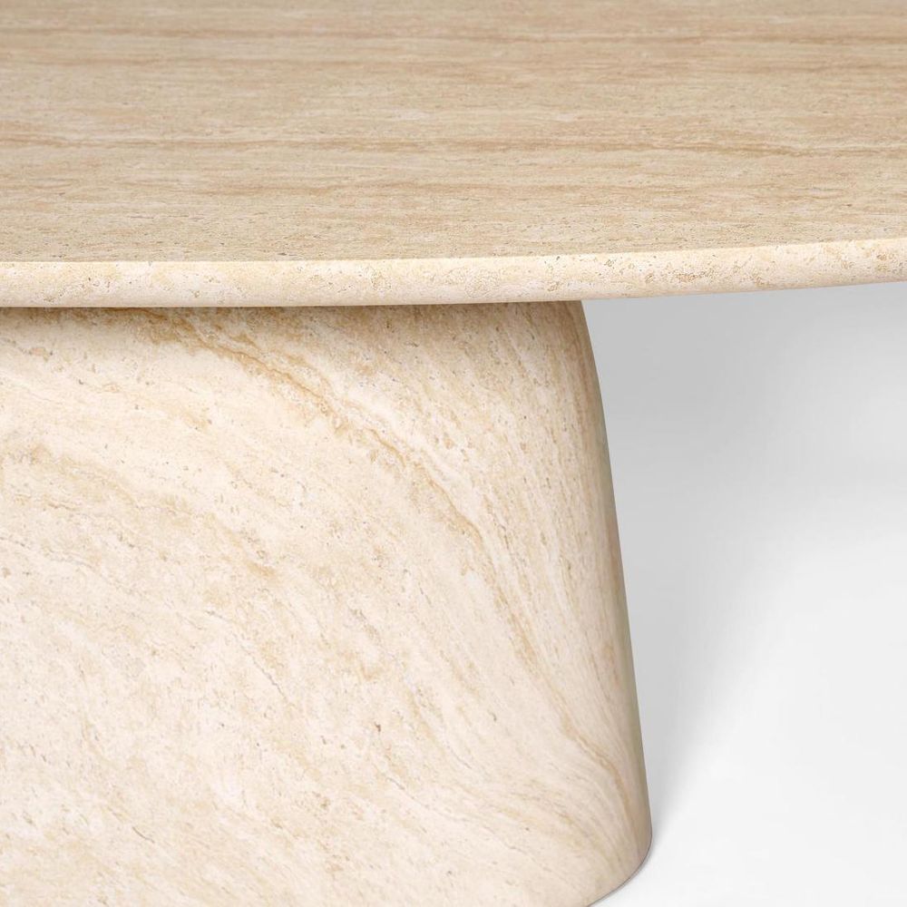 Corsica Oval Dining Table Ivory Travertine Look - Outdoor