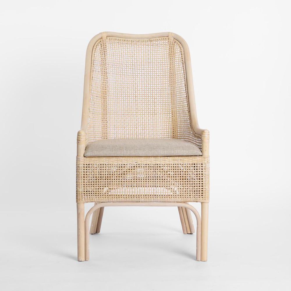 Victoria Hamptons Dining Chair Natural Whitewash