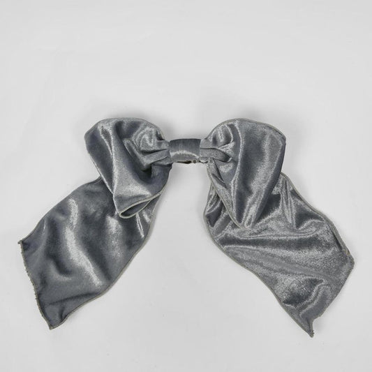 Velvet Clip On Bow Lge Light Blue