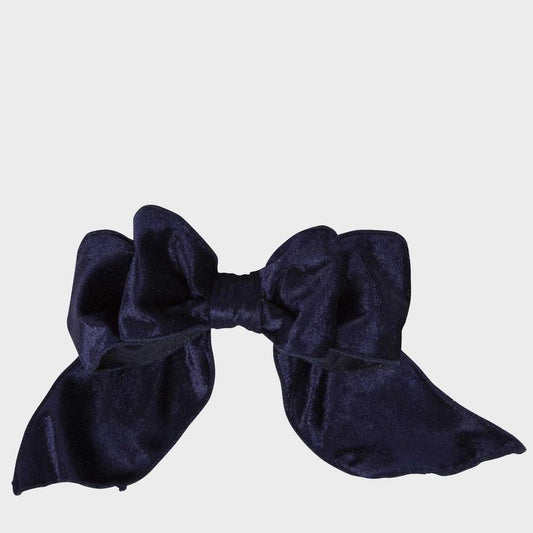 Velvet Clip On Bow Sml Navy