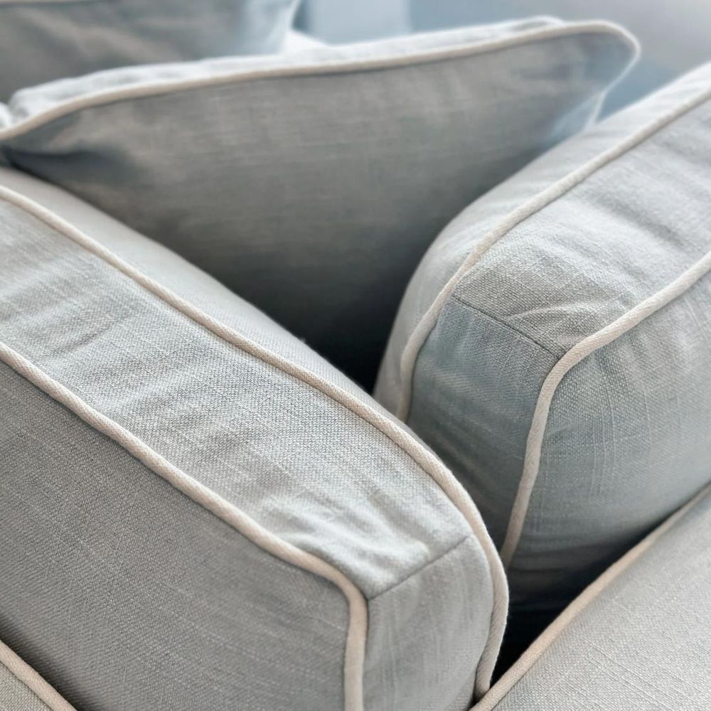 Marbella Modular Sofa Beach W/White Piping - Right Facing