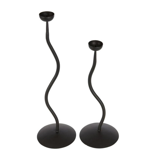 Kemp Candle Holder Black Pair