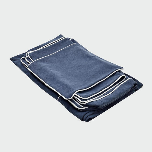 Noosa Hamptons Snuggle Chair Navy With White Piping - Slip Cover Only