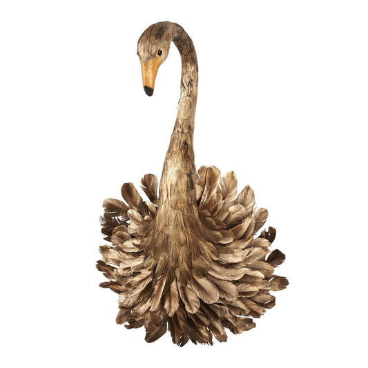 Golden Flamingo Feather Wall Decoration Antique Gold