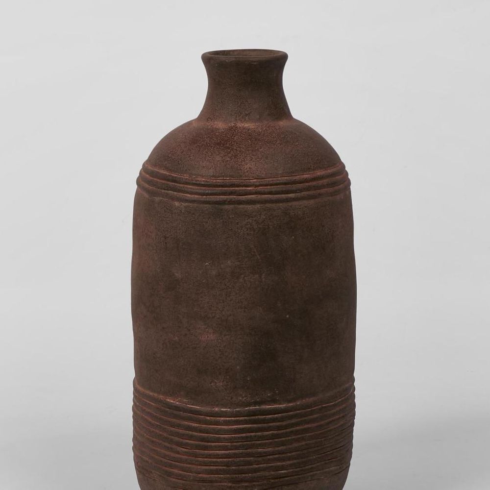 Novo Terracotta Tall Vase Dark Brown