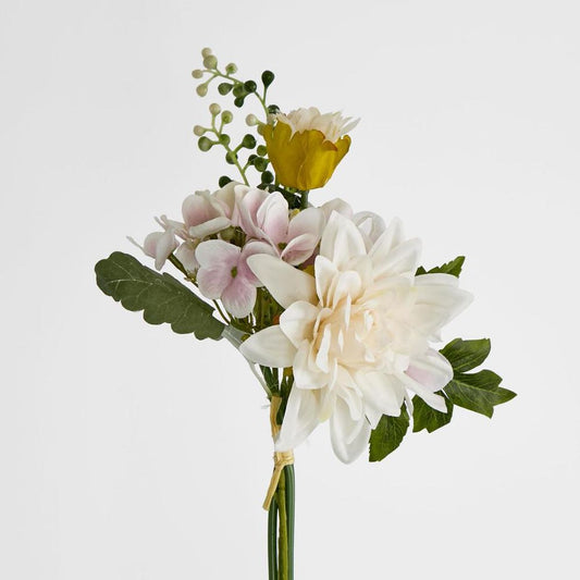 40Cm White Dahlia Hydrangea Bouquet