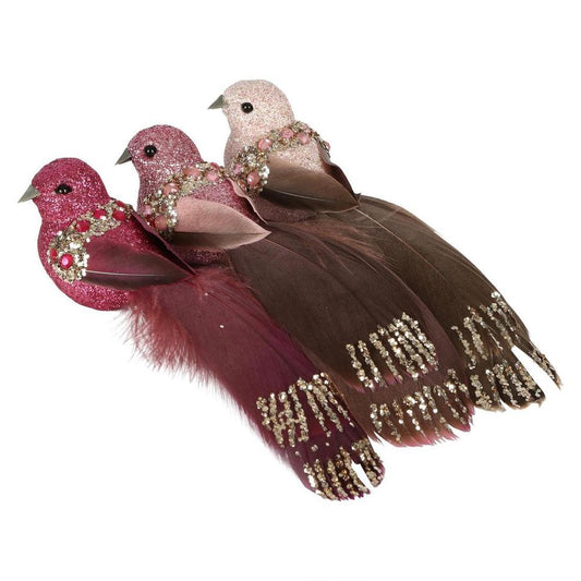 Joule Boxed Set Of Three Clip On Birds Pink