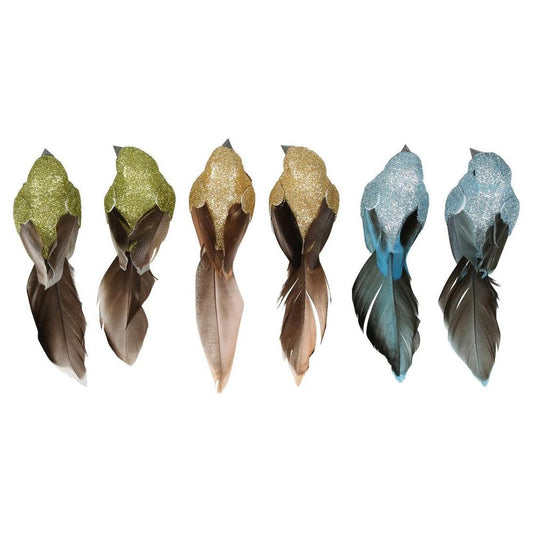 Shishi Clip On Bird Assorted Box Of Six Green