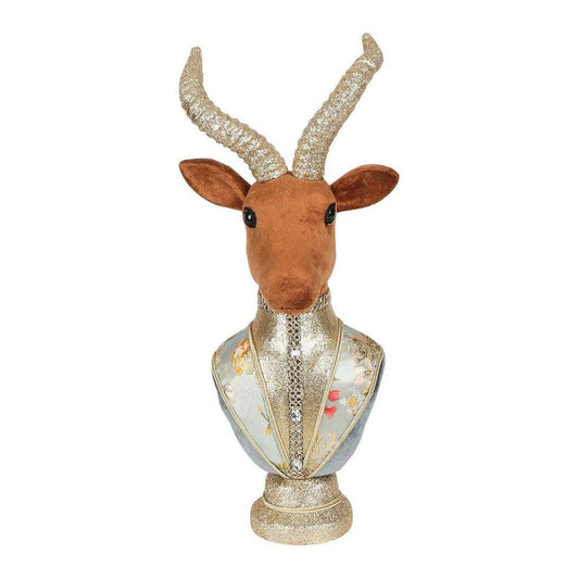 Arboir Brocade Deer Bust Small Blue