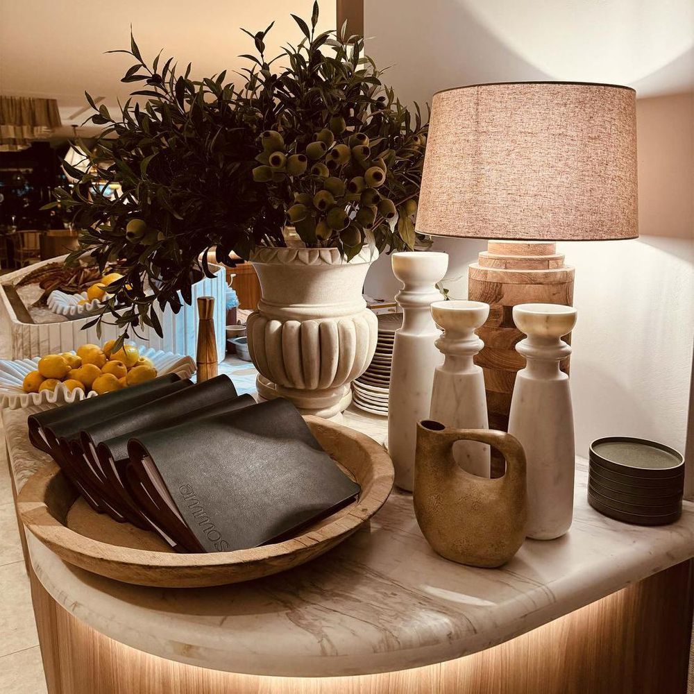 Santiago Marble Candle Stick Large White