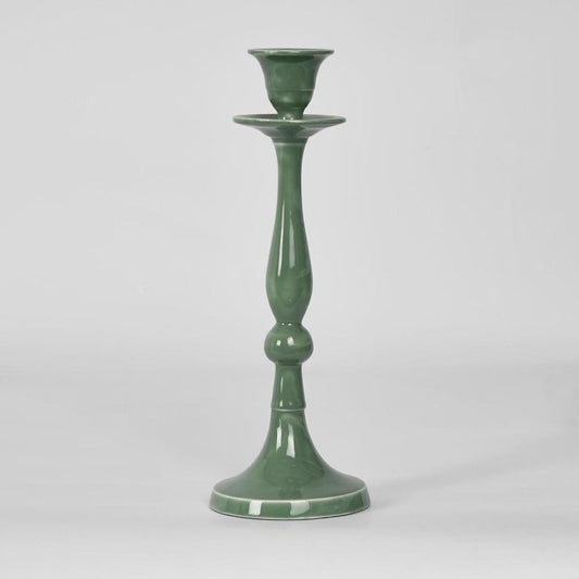 Sante Enamel Candle Stand - Green - 25CM