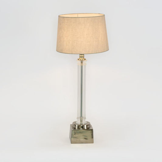 Rockpool Pillar Table Lamp Base Nickel