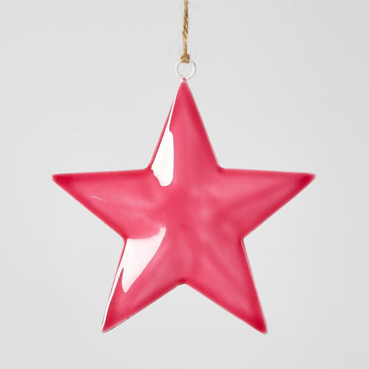 Benny Iron Hanging Star Ornament Pink