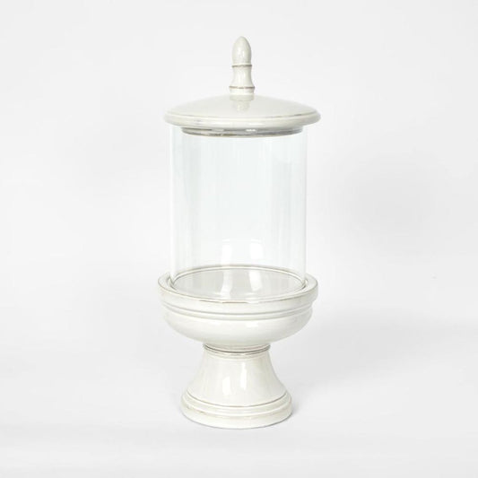 Nini Candle Holder With Lid White Medium