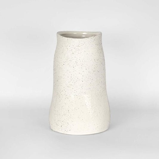 Tuba Ceramic Vase Medium White