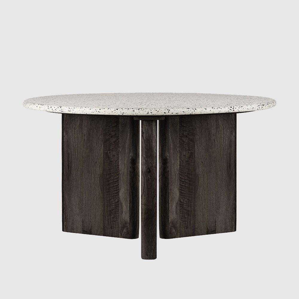 Bonnie Terrazzo Dining Table White/Black Base