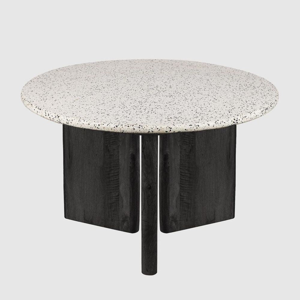 Bonnie Terrazzo Dining Table White/Black Base