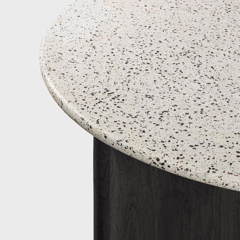 Bonnie Terrazzo Dining Table White/Black Base