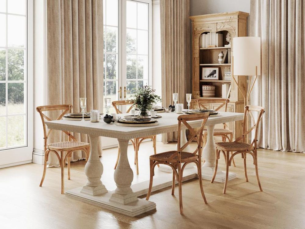 Ville Oak Dining Table White 300Cm